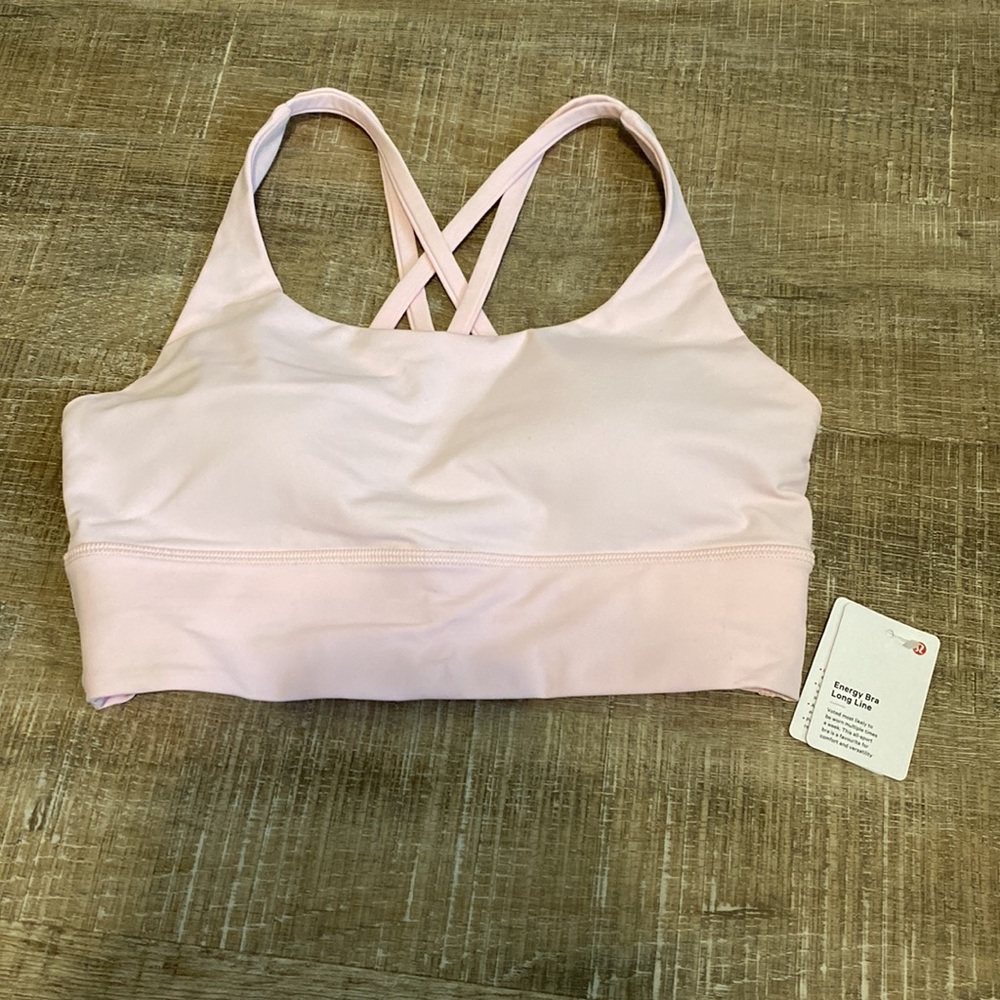 NWT Lululemon Energy Longline Bra B–D Cups Strawberry Milkshake | Size 6 NWT - Picture 2 of 6